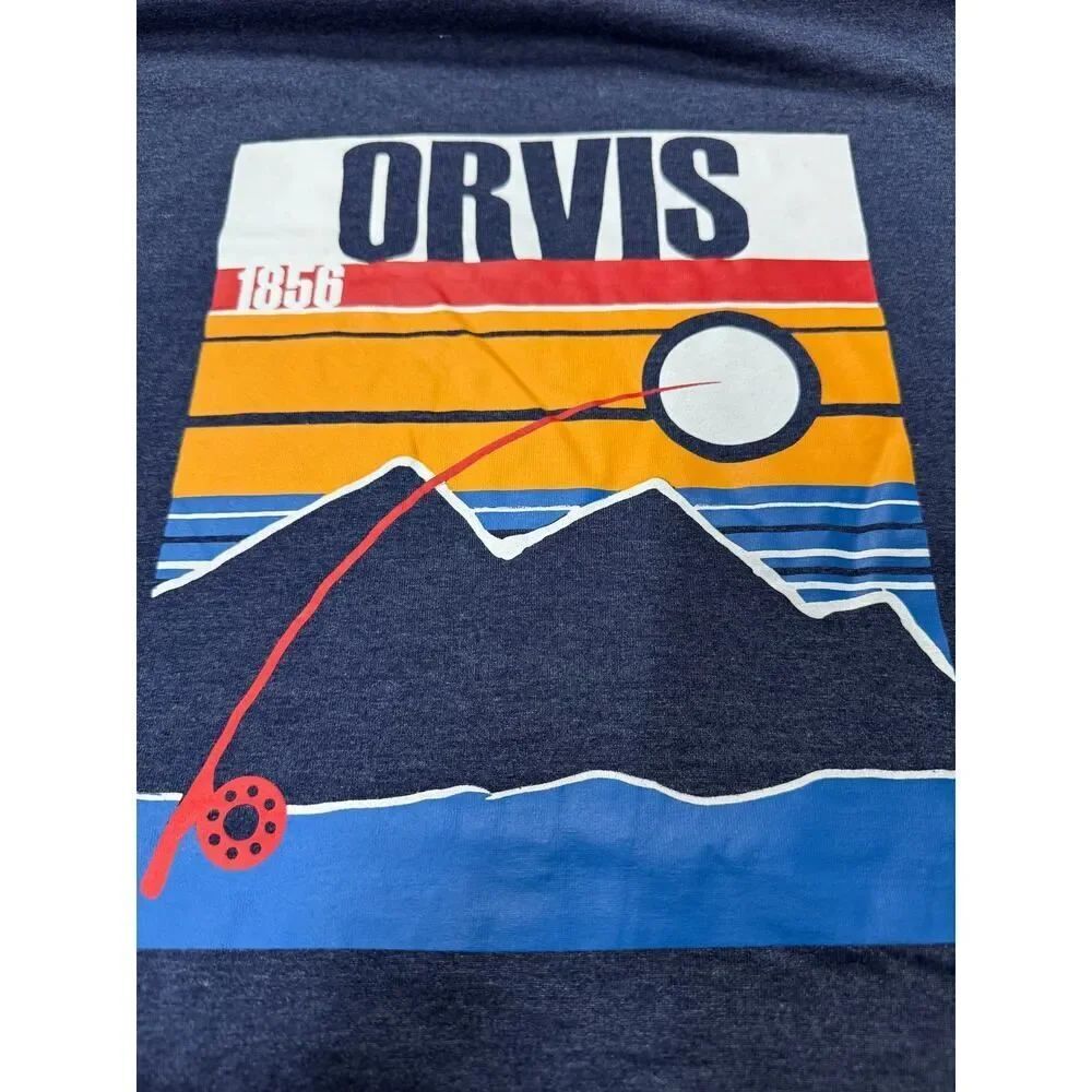 Orvis Classic Fit 1856 Fishing Mountain Blue SS Shirt XXL - Picture 3 of 4